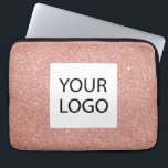 Pink Rose Gold Glitter - Custom Logo Promotional Laptop Sleeve<br><div class="desc">Pink Rose Gold Faux Glitter and Sparkle Elegant Custom Logo Promotional Laptop Bag or Sleeve Promotional Case. This case can be customized to include your company or business logo.</div>