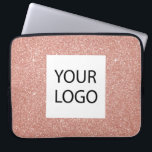 Pink Rose Gold Glitter - Custom Logo Promotional Laptop Sleeve<br><div class="desc">Pink Rose Gold Faux Glitter and Sparkle Elegant Custom Logo Promotional Laptop Bag or Sleeve Promotional Case. This case can be customized to include your company or business logo.</div>