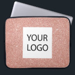 Pink Rose Gold Glitter - Custom Logo Promotional Laptop Sleeve<br><div class="desc">Pink Rose Gold Faux Glitter and Sparkle Elegant Custom Logo Promotional Laptop Bag or Sleeve Promotional Case. This case can be customized to include your company or business logo.</div>