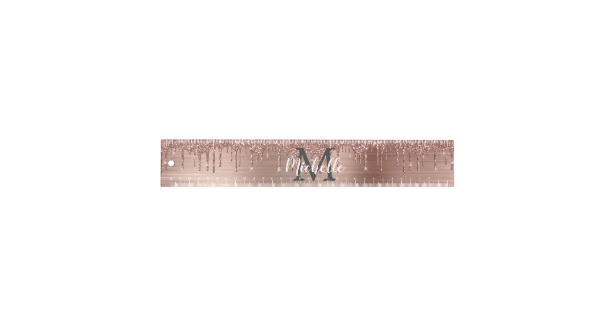 Pink Rose Gold Glitter & Sparkle Monogram Keychain, Zazzle in 2023