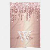 Luxury Kitchen Towels - Pink Rose & Chains Towel | Zazzle