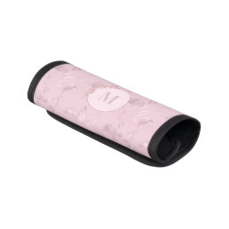 Pink Rose Gold Glitter Flamingo seamless Pattern Luggage Handle Wrap