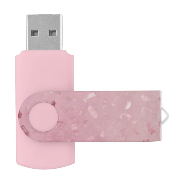 Pink Rose Gold Glitter Flash Drive (Opened)