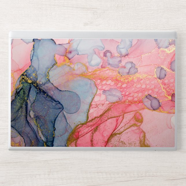 Pink Rose Gold Glitter Gradient HP Laptop Skin (Front)