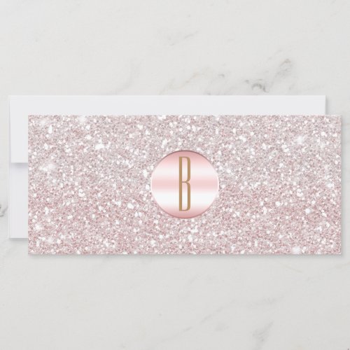 Pink Rose Gold Glitter Monogram Gift Certificate