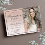 Pink Rose Gold Glitter ombre Graduation Party Invitation