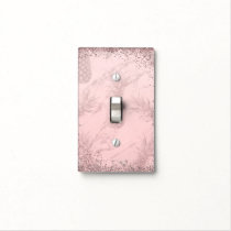 Pink Rose Gold Glitter Pineapple Tropical Chic Light Switch Cover