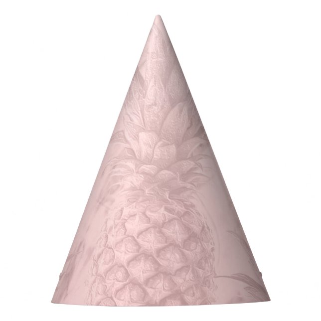 Pink Rose Gold Glitter Pineapple Tropical Party Hat (Front)