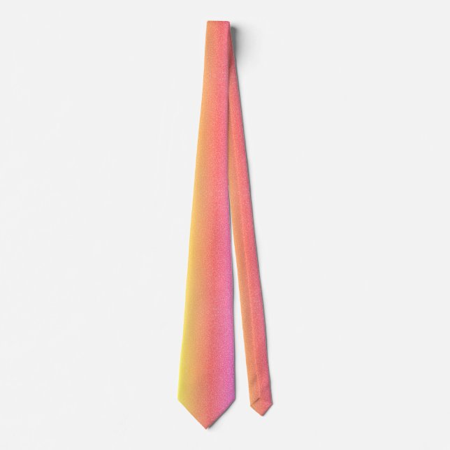 Pink Rose Gold Glitter Purple Yellow Ombre Gift Neck Tie (Front)