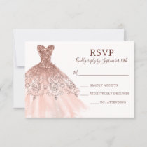 DIY Rose Gold Quinceanera Scroll Invitations | Zazzle