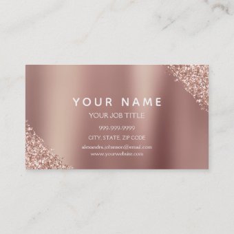 Pink Rose Gold Glitter Sparkle Makeup Artist Business Card | Zazzle