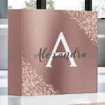 Pink Rose Gold Glitter & Sparkle Monogram 3 Ring Binder<br><div class="desc">Blush Pink - Rose Gold Faux Metallic Ombre Foil Glitter and Sparkle Elegant Monogram and Name Binder. These Binders can be customized to include your initial and first name. Please contact the designer for matching items.</div>
