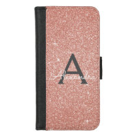 Pink Rose Gold Glitter & Sparkle Monogram