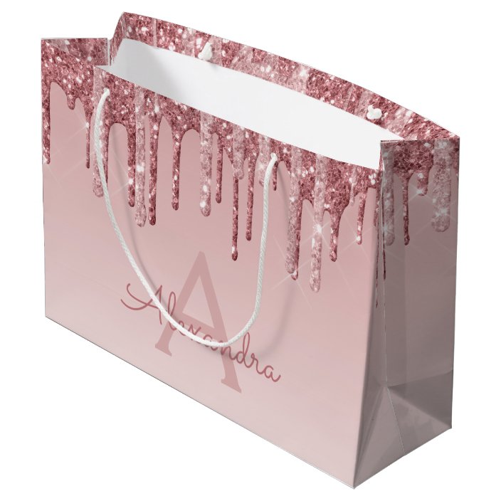 pink and gold gift bags