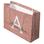 Pink Rose Gold Glitter & Sparkle Monogram