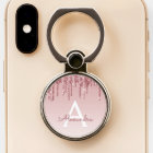 Pink Rose Gold Glitter Sparkle Monogram
