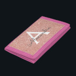 Pink Rose Gold Glitter & Sparkle Monogram Trifold Wallet<br><div class="desc">Pink Rose Gold Faux Glitter and Sparkle Elegant Nylon Wallet. This Nylon Wallet can be customized to include your initial and first name.</div>