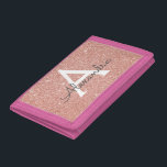 Pink Rose Gold Glitter & Sparkle Monogram Trifold Wallet<br><div class="desc">Pink Rose Gold Faux Glitter and Sparkle Elegant Nylon Wallet. This Nylon Wallet can be customized to include your initial and first name.</div>