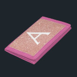 Pink Rose Gold Glitter & Sparkle Monogram Trifold Wallet<br><div class="desc">Pink Rose Gold Faux Glitter and Sparkle Elegant Nylon Wallet. This Nylon Wallet can be customized to include your initial and first name.</div>