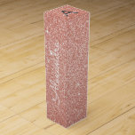 Pink Rose Gold Glitter & Sparkle Monogram Wine Box<br><div class="desc">Pink Rose Gold and Charcoal Grey (gray) Faux Glitter and Sparkle Elegant Wine Gift Box. This Wine Gift Box can be customized to include your initial and first name and makes a great birthday,  bachelorette party,  bridal shower gift.</div>