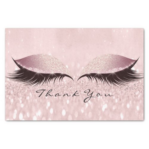 Pink Rose Gold Glitter Thank SPA Eyes Lashes Tissue Paper