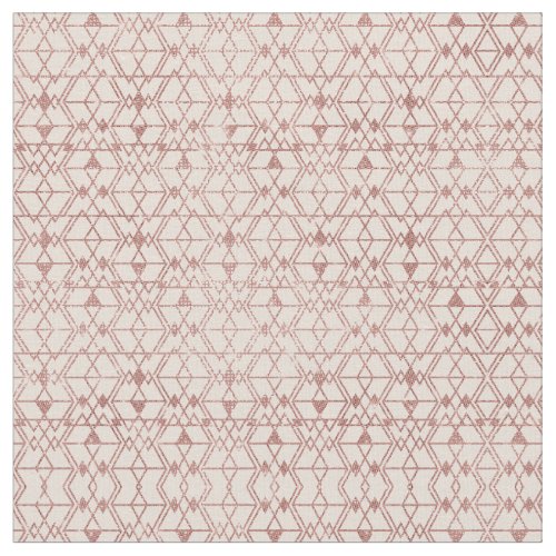 Pink Rose Gold Glitter Triangle Tribal Geometric Fabric