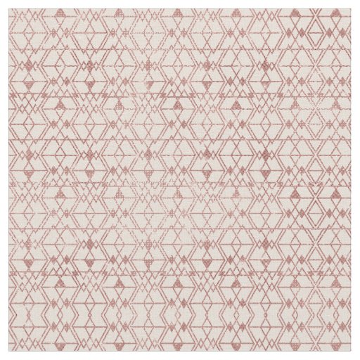 Pink Rose Gold Glitter Triangle Tribal Geometric Fabric
