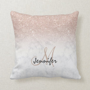 pink and silver throw pillows