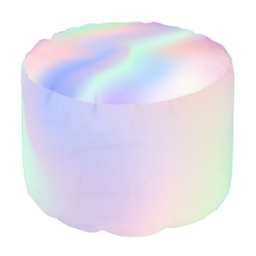 Pink rose gold iridescent unicorn rainbow purple pouf