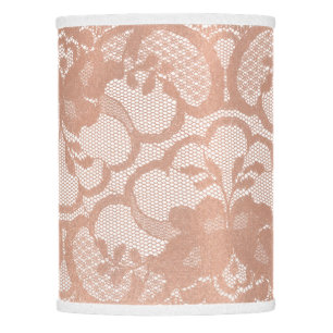 Pink Rose Gold Lace Glam White Blush Powder Lux Lamp Shade