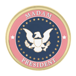 Pink Rose Gold Madam President Kamala Finish Lapel Pin