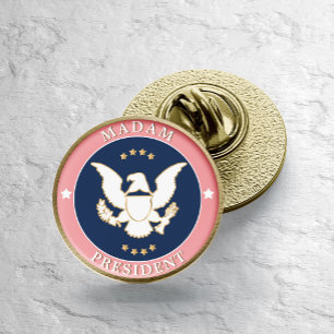 Pink Rose Gold Madam President Kamala Finish Lapel Pin