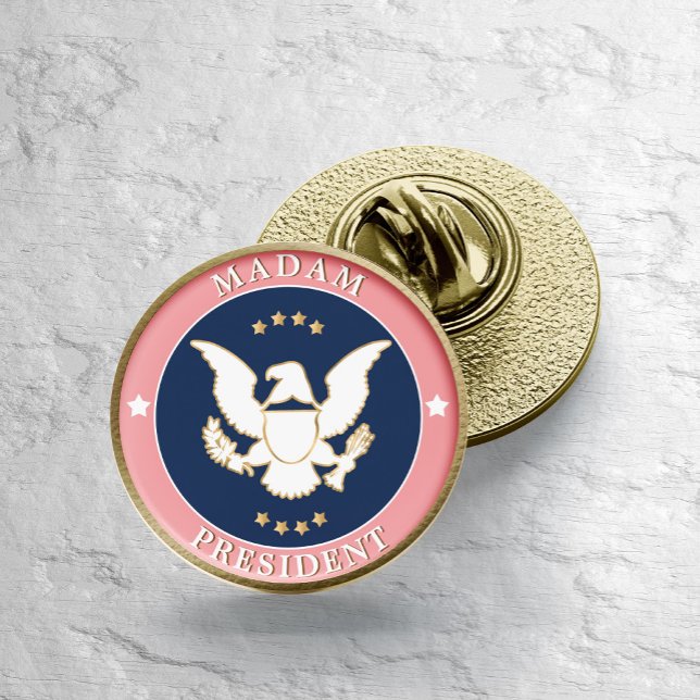 Pink Rose Gold Madam President Kamala Gold Finish Lapel Pin (Creator Uploaded)