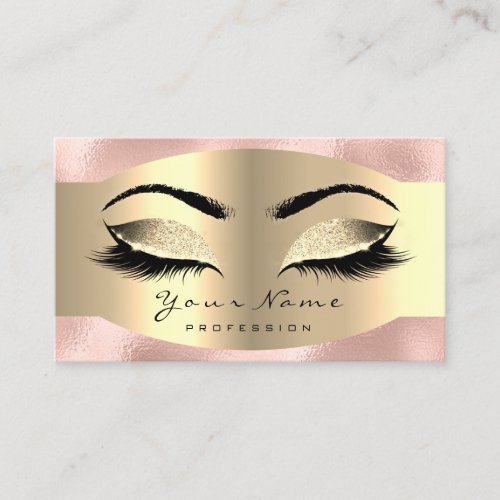 Pink Rose Gold Makeup Artist Lashes Extension Appointment Card