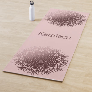 Pink Rose Gold Mandala Personalized Yoga Mat