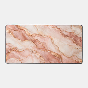 Pink Rose Gold Marble Desk Mat
