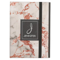 Pink Rose Gold Marble Elegant Monogram Cover For iPad Air Pink Rose Gold Marble Elegant Monogram Cover For iPad Air