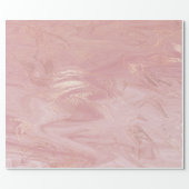 Pink Rose Gold Marble Molten Pastel Shiny Wrapping Paper (Flat)