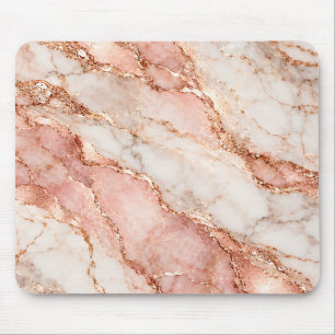 Pink Rose Gold Marble Mouse Pad
