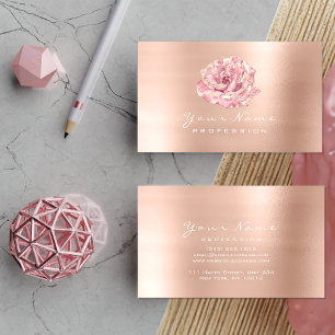 Pink Rose Gold Metal Blogger Stylist Event Beauty Business Card