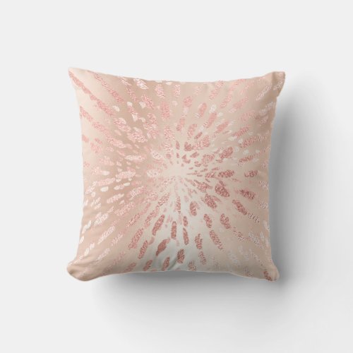 Pink Rose Gold Metal Blush Gold Gray Abstract Throw Pillow