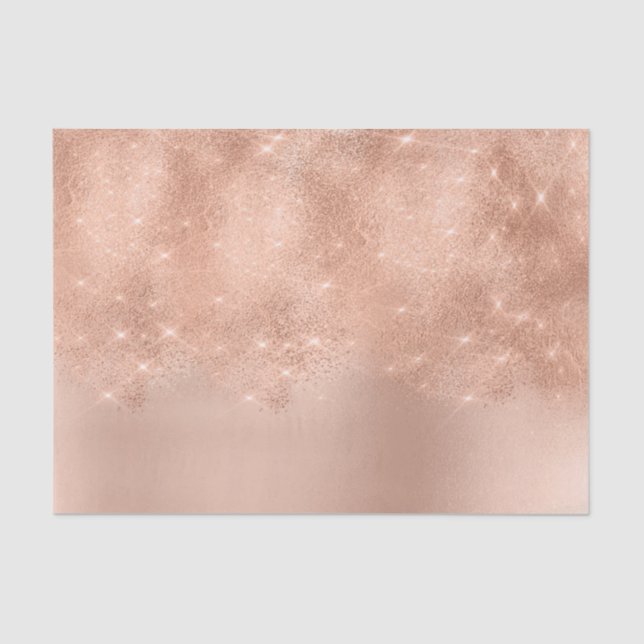 Pink Rose Gold Metallic Blush Powder Glitter Tissue Paper (Front)
