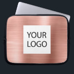 Pink Rose Gold Metallic - Custom Logo Promotional Laptop Sleeve<br><div class="desc">Pink Rose Gold Faux Metallic Stainless Steel Elegant Custom Logo Promotional Laptop Bag or Sleeve Promotional Case. This case can be customized to include your company or business logo.</div>