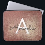 Pink Rose Gold Metallic Foil Glam Monogram Laptop Sleeve<br><div class="desc">Pink Rose Gold Faux Metallic Foil Girly Glam Elegant Monogram Case. This case can be customized to include your initial and first name. If you would like matching items then please contact the designer.</div>