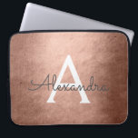 Pink Rose Gold Metallic Foil Monogrammed Laptop Sleeve<br><div class="desc">Pink Rose Gold Faux Metallic Foil Elegant Monogram Case. This case can be customized to include your initial and first name. If you would like matching items then please contact the designer.</div>