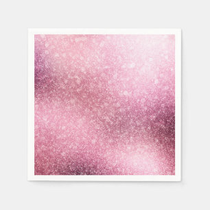 Pink Rose Gold Metallic Foil Sparkle Napkins