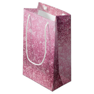 Pink Rose Gold Metallic Foil Sparkle Small Gift Bag