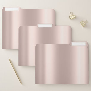 Pink Rose Gold Metallic Minimal Beauty Studio Lash File Folder