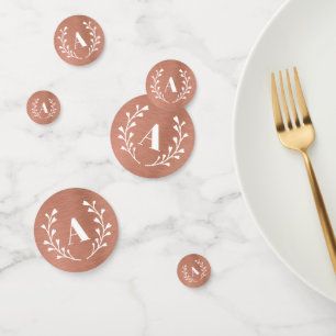 Pink Rose Gold Monogram Any Initial Personalized Confetti