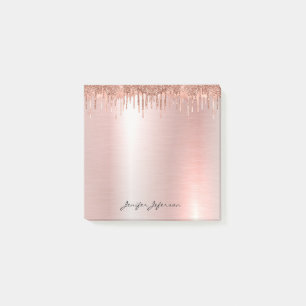 Pink Rose Gold Name Post-it® Notes